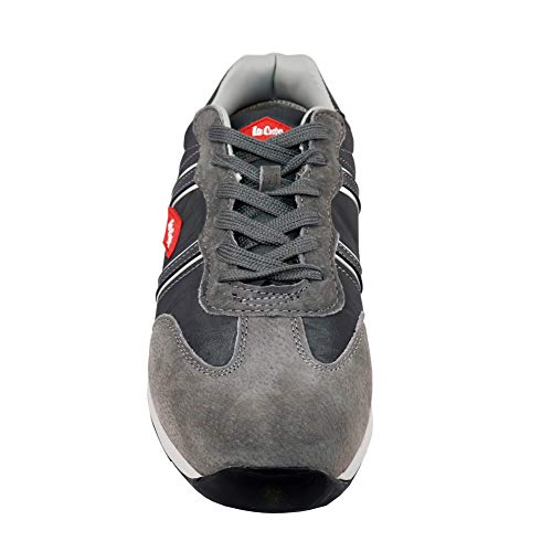 Lee Cooper Workwear LCSHOE112 para hombre ligero Atlética del dedo del pie de acero del estilo Compuesto media suela de Seguridad en el Trabajo Trainer zapato S1P / SRA, gris, Reino Unido 11/45 UE