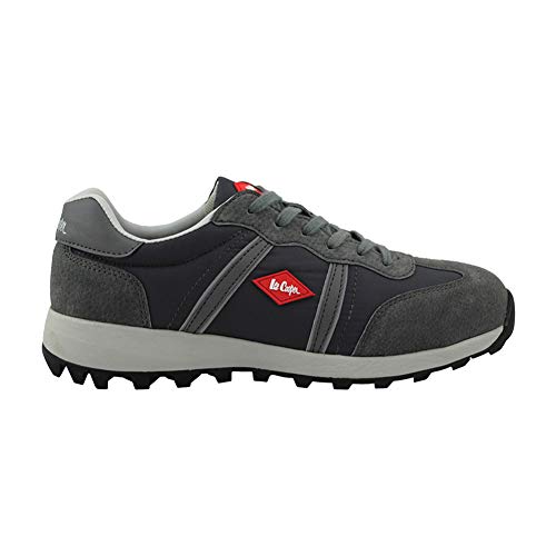 Lee Cooper Workwear LCSHOE112 para hombre ligero Atlética del dedo del pie de acero del estilo Compuesto media suela de Seguridad en el Trabajo Trainer zapato S1P / SRA, gris, Reino Unido 11/45 UE