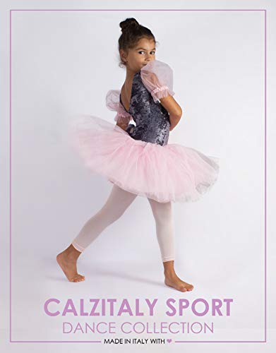 LEGGINGS DANZA PARA NIÑAS | MALLAS DE BALLET EN MICROFIBRA | 60 DEN | ROSA | 4/6, 8/10, 12/14 AÑOS | CALCETERÍA ITALIANA | (12/14 Años, Rosa)