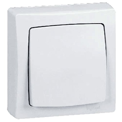 legrand 097340 Interruptor conmutador de superficie con marco, 2300 W, 230 V, Blanco