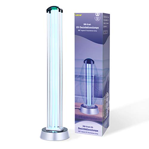 LEICKE Lámpara de desinfección UV | Esterilizador de lámpara UV | UV Esterilizador | Lámpara germicida con sensor de radar generador de ozono | Mata el 99,9% de las bacterias del virus del moho