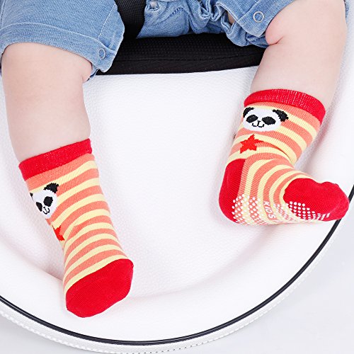 Lictin Calcetines Antideslizantes para Niños-14 Pares Calcetines para Bebés Unisex Calcetines Antideslizantes para Niños Diseño Unico Unisex para Bebés de 2-3 Años