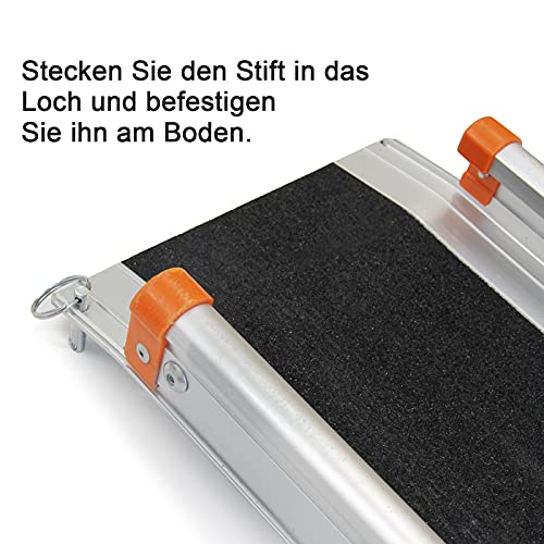 LIEKUMM 2 x Rampa de carga antideslizante, portátil, portátil, portátil, para escaleras, obstáculos, riel de carga plegable (MR207N-6) (180 x 21 x 5 cm)
