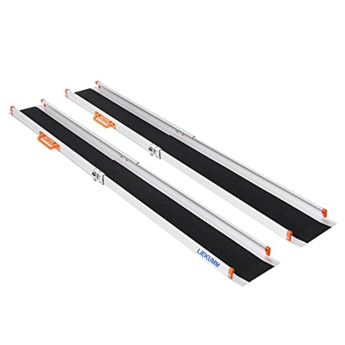 LIEKUMM 2 x Rampa de carga antideslizante, portátil, portátil, portátil, para escaleras, obstáculos, riel de carga plegable (MR207N-6) (180 x 21 x 5 cm)