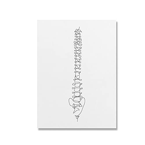 Lienzo abstracto pintura columna vertebral vértebras impresión quiropráctica mínima médica pared arte cartel impresión imágenes regalo para decoración del hogar-50x70 cm x1 sin marco