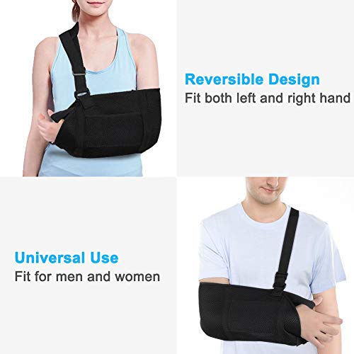 Ligero, transpirable, soporte para la muñeca, codo, abducción del hombro, eslinga para brazo, eslinga con soporte para el pulgar, eslinga para hombro dislocado para brazo roto, inmovilizador, codo par