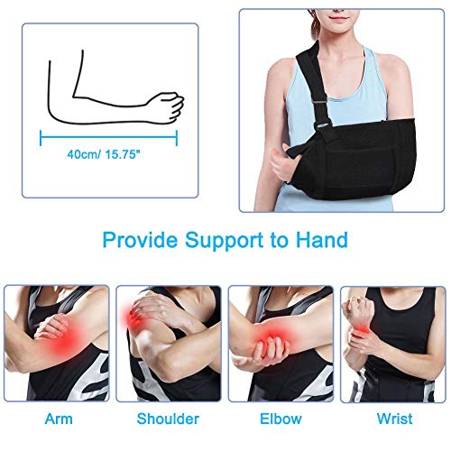 Ligero, transpirable, soporte para la muñeca, codo, abducción del hombro, eslinga para brazo, eslinga con soporte para el pulgar, eslinga para hombro dislocado para brazo roto, inmovilizador, codo par