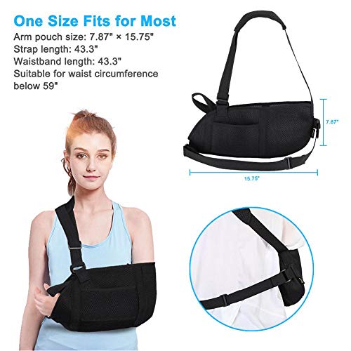 Ligero, transpirable, soporte para la muñeca, codo, abducción del hombro, eslinga para brazo, eslinga con soporte para el pulgar, eslinga para hombro dislocado para brazo roto, inmovilizador, codo par