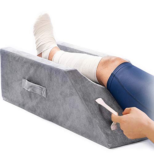LightEase - Almohada de espuma viscoelástica para apoyo y elevación de piernas, con asas dobles para cirugías, lesiones o descanso
