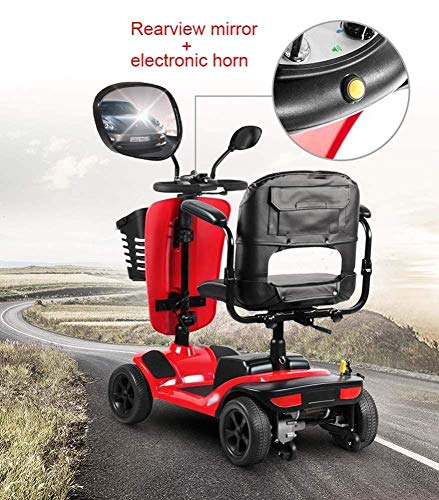 Lightweight Dgpoad Wheels Electric Scooter for Adults Power Mobility Scooter Heavy Duty Seniors Travel Scooter Foldable Openable Handrail 42Cm Wide Seat 36Kg with Lithi