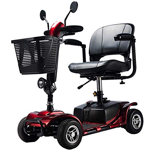 Lightweight Electric Wheels Electric Scooter for Adults Power Mobility Scooter Heavy Duty Seniors Travel Scooter Foldable Openable Handrail 43Cm Wide Seat 40Kg with Lit