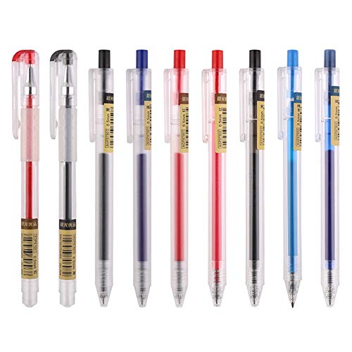 Lihgfw Pulse el bolígrafo de gel 0.5mm sencilla estudiante examen de los efectos de escritorio de la aguja bala jeringa llena de color rojo, azul y negro (Color : Azul, tamaño : Press style)