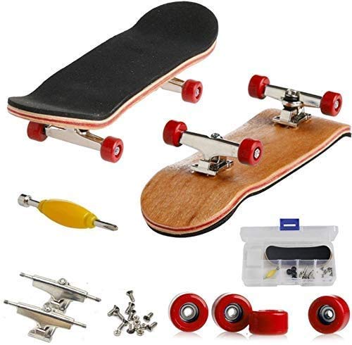 Linel Diapasones de Madera (Negro) 1 Pieza Madera de Arce + Diapasón de aleación Patinetas para Dedos con Caja Reducir la presión Regalos para niños DIY Toy Diapasones para niños