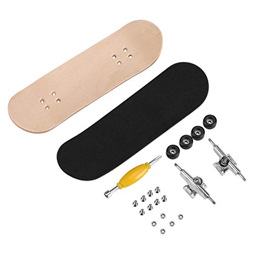 Linel Diapasones de Madera (Negro) 1 Pieza Madera de Arce + Diapasón de aleación Patinetas para Dedos con Caja Reducir la presión Regalos para niños DIY Toy Diapasones para niños