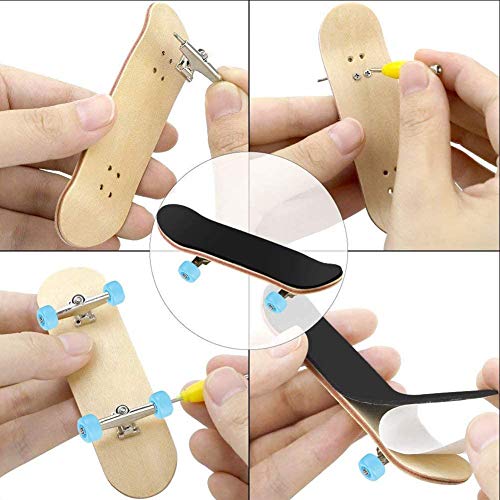 Linel Diapasones de Madera (Negro) 1 Pieza Madera de Arce + Diapasón de aleación Patinetas para Dedos con Caja Reducir la presión Regalos para niños DIY Toy Diapasones para niños