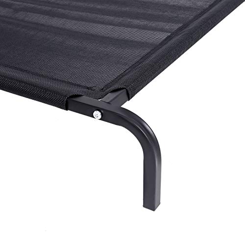 lionto by dibea Cama para perros outdoor cama para perros elevada cama para mascotas (M) 106x62 cm negro