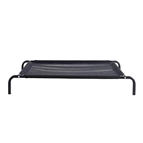 lionto by dibea Cama para perros outdoor cama para perros elevada cama para mascotas (M) 106x62 cm negro