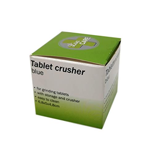 LisaCare Mortero de pastillas para girar y picar pastillas, pequeño en la tapa, mortero de medicamentos