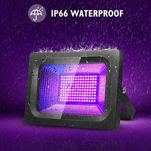 LITAKE UV LED Luz Negra, 30W Violeta Foco UV Ultravioleta, IP65 Impermeable Blacklights 395-400nm UV Led Luz de Inundación para Halloween, Acuario, Fiesta, Pintura Fluorescente, Bar
