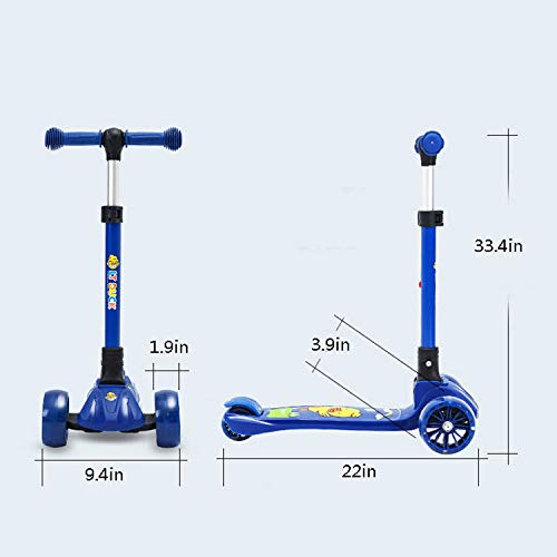 LITIAN Cuatro Ruedas de elevación Plegable Moto Scooter de Cuatro Ruedas Flash Scooter (Plegable) Sapphire Blue