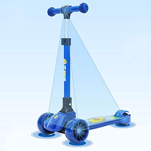 LITIAN Cuatro Ruedas de elevación Plegable Moto Scooter de Cuatro Ruedas Flash Scooter (Plegable) Sapphire Blue