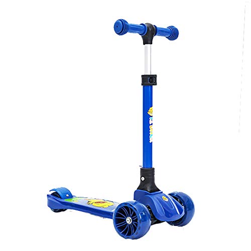 LITIAN Cuatro Ruedas de elevación Plegable Moto Scooter de Cuatro Ruedas Flash Scooter (Plegable) Sapphire Blue