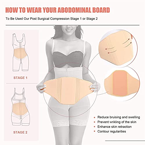 LIZHE AB Board Post Cirugía Tablero de compresión Froma de la Piel Espuma de lipo Pizarra Abdominal Tabla Abdominal Tabla de compresión Abdominal Tablero posparto Recuperación