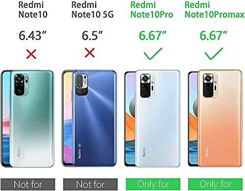LOCLOUD Funda para Xiaomi Redmi Note 10 Pro, Protección de la Cámara Carcasa con Cubierta de Cámara Deslizante y Soporte de Anill PC Dura y TPU Silicone Anti-Choque Anti-arañazos Case – Rojo