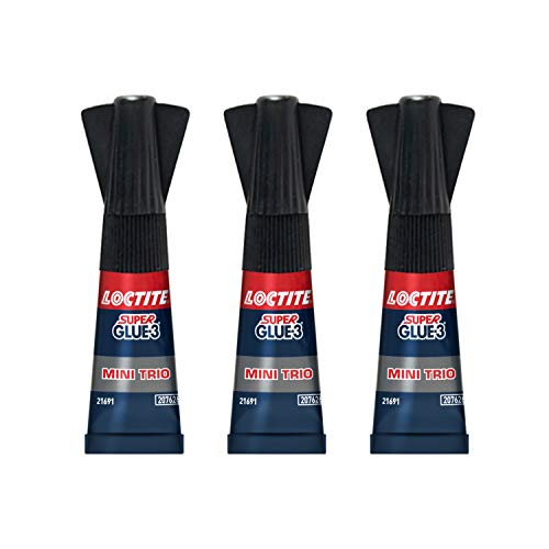 Loctite Super Glue-3 Original Mini Trio, pegamento universal con triple resistencia, adhesivo transparente, pegamento instantáneo y fuerza instantánea, 3x1 g