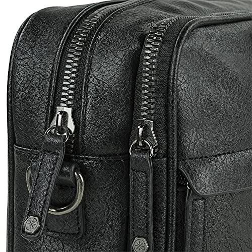 Lois - Bolso Maletín Portadocumentos para Portátil 15.6" Asa Regulable Desmontable de Hombro. Doble Asa de Mano. Piel Ecológica. Uso Diario, Viaje, Trabajo 311340, Color Negro