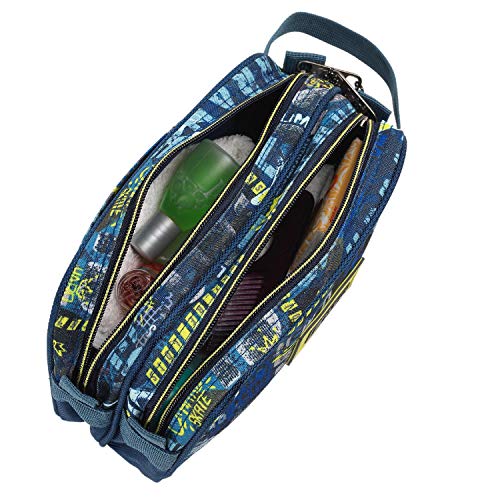 Lois - Neceser de Viaje, Bolsa de Aseo Poliéster Estampado de la Firma LOIS. Diseño Único y Exclusivo Urbano Skater Graffiti Instituto 131727, Color Marino