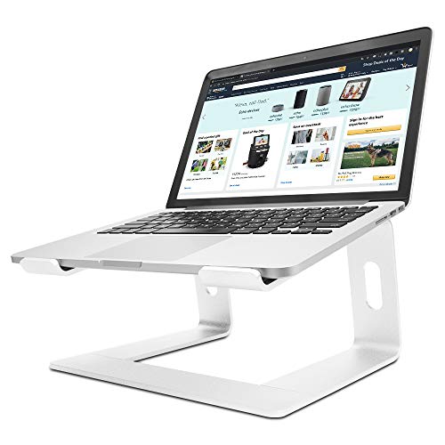 LONGKO Soporte Portátil para Computadora Portátil Desmontable, 10~17pulgadas Soporte de Computadora Portátil con Ventilación de Aluminio para La mayoría Computadoras Portátiles (Plateada)