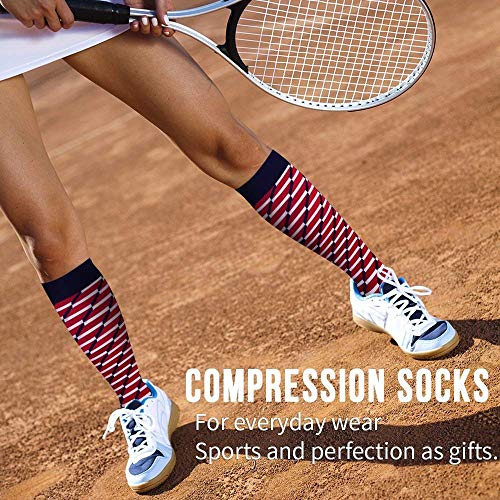 Longwu (3 pares Calcetines de Compresión Recuperación para Hombres y Mujeres (20-30 mmhg) Ideal para Dolor de Espinillas,Deportes,Dolor de Piernas,Varices,Trombosis Venosa Grave, Embarazo