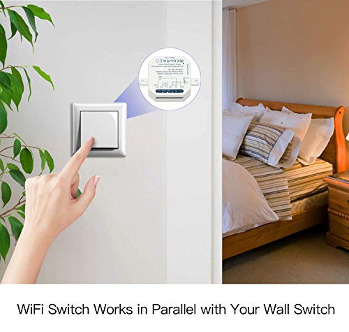LoraTap – Interruptor de wifi para Alexa, inalámbrico, conmutador, Receptor de 2500 W y 10 A, interruptor inteligente, control a distancia por teléfono, relé compatible con Google Home