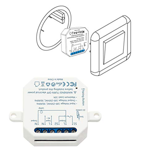 LoraTap – Interruptor de wifi para Alexa, inalámbrico, conmutador, Receptor de 2500 W y 10 A, interruptor inteligente, control a distancia por teléfono, relé compatible con Google Home