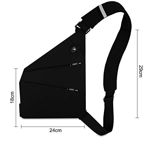 Lotisie Bandolera, cruzada al hombro, por el pecho o la espalda, mochila antirrobo, para hombre