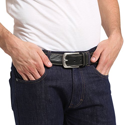 Lower East Cinturón de cuero ortopédico, Hombres, Negro, 100
