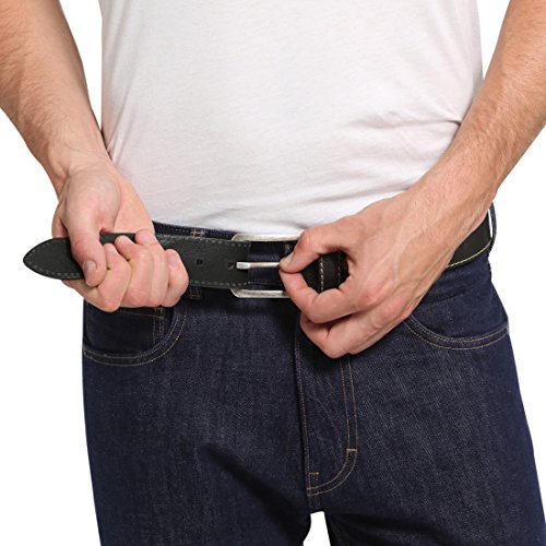 Lower East Cinturón de cuero ortopédico, Hombres, Negro, 100