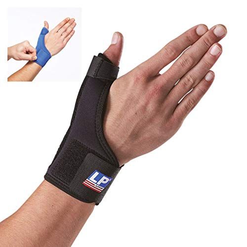 LP Support 763 Ortesis de pulgar - Vendaje de pulgar de serie básica - Soporte de pulgar - Vendaje de mano, tamaño:S, color:azul