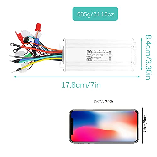 LSD149 36V/48V 1000W 15 tubos Controlador sin escobillas Controlador de motor eléctrico de alto rendimiento para bicicletas eléctricas Triciclos eléctricos 15 tubos sin escobillas