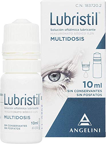 LUBRISTIL Multidosis 10 ml | Lágrima artificial con Ácido Hialurónico | Propiedades lubricantes, hidratantes y protectoras para la superficie ocular | Sin conservantes