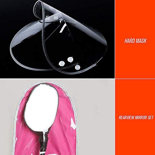 LULUDP Chubasqueros Moto impermeable poncho Alargado con reflexivo de Gaza for la conducción segura de doble sombrero de ala desmontable siamés del impermeable Scooter eléctrico de la motocicleta gran