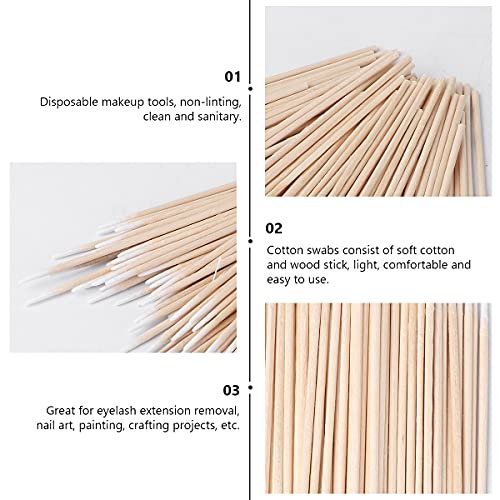 Lurrose Palillo Principal Puntiagudo del Maquillaje de Algodón para Limpiar la Herramienta Cosmética 400pcs