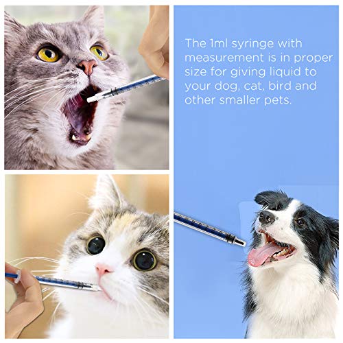 LUTER 12 Piezas 1ml Jeringas de Plástico, Jeringa de Plástico Sin Aguja con Medición para Experimentos Científicos, Dispensación, Medición de Líquidos, Alimentación de Mascotas (Azul)
