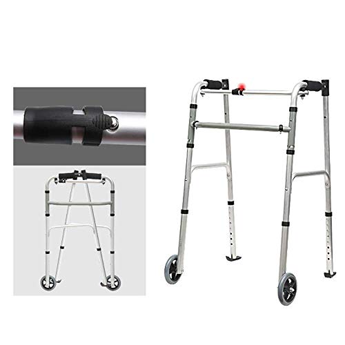 LXDDJZXQ Andador para Ancianos Walker, Ancianos Ajustables con cojín for el Brazo y Ruedas for discapacitados y Personas de Edad Avanzada Estable Antideslizante con Tabla for Sentarse