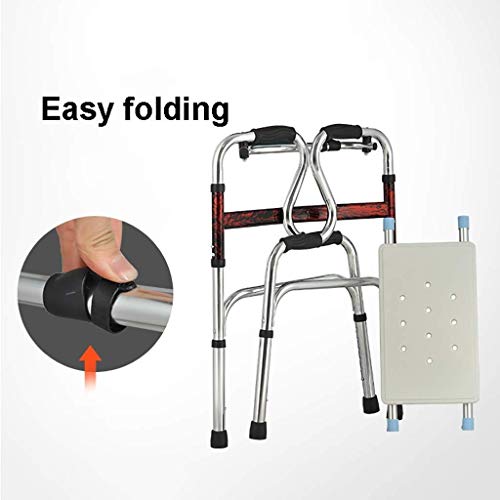 LXDDJZXQ Andador para Ancianos Walker, Andador Plegable de Aluminio for Andador de Movilidad móvil con Asiento for el Modo de Caminar Dual for Ancianos (Color : Red)