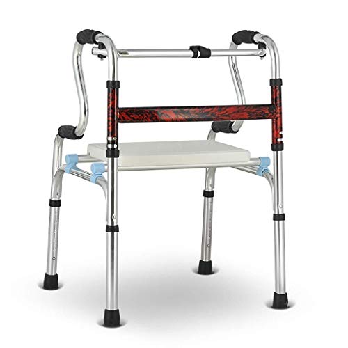 LXDDJZXQ Andador para Ancianos Walker, Andador Plegable de Aluminio for Andador de Movilidad móvil con Asiento for el Modo de Caminar Dual for Ancianos (Color : Red)