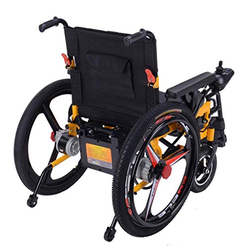 LXDDP Silla de Ruedas eléctrica Plegable, Silla de Ruedas con Motor Ligero, Silla de Ruedas compacta de Ayuda para la Movilidad, Ancho del Asiento 50 cm, Joystick 360 °, Peso de Carga 100 kg