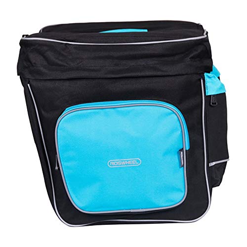 LXY Porta-Bicicletas Bolsa 30L Parrilla de Equipaje de la Bici del Tronco Asiento de atrás Pannier Dos Dobles Bolsas de Aire Libre Ciclismo Silla Alma 1 (Color : Blue White)