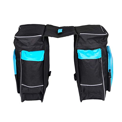 LXY Porta-Bicicletas Bolsa 30L Parrilla de Equipaje de la Bici del Tronco Asiento de atrás Pannier Dos Dobles Bolsas de Aire Libre Ciclismo Silla Alma 1 (Color : Blue White)